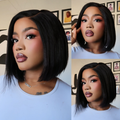 [azeegreen]'s Special Link VolumeMAX™ 200% Density Ready to Go Yaki Straight Glueless Minimalist HD Lace Short Bob Wig Pre-Cut Lace