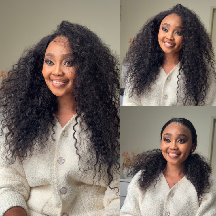 [mimo_mokgosi]'s Special Link PreMax Wigs | Flexi-Fit Invisi Drawstring Cap 360 Lace HD Lace Natural Black & Brown Highlights Water Wave Wig Pre-Cut Lace