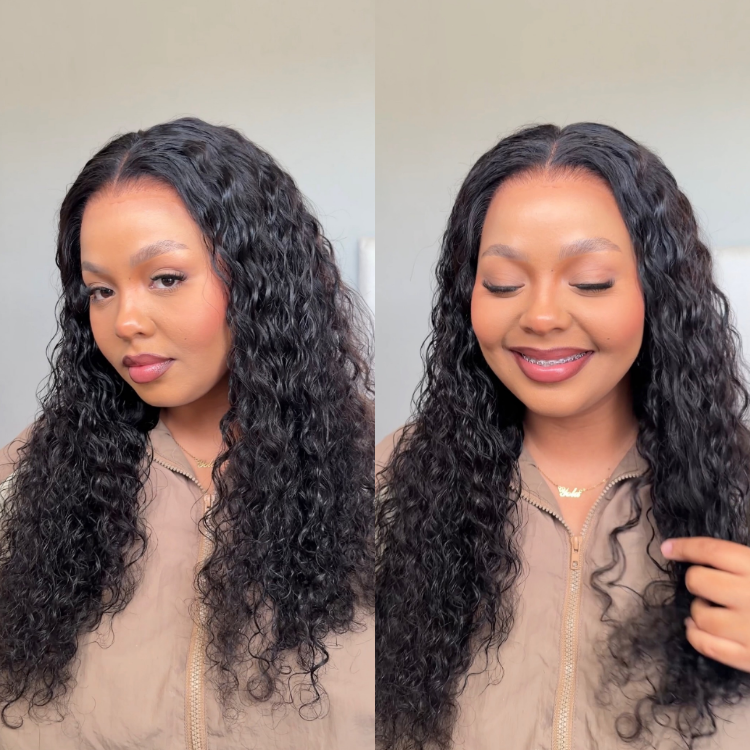 [uyola.m]'s Special Link PreMax Wigs | Flexi-Fit Invisi Drawstring Cap 360 Lace HD Lace Natural Black & Brown Highlights Water Wave Wig Pre-Cut Lace