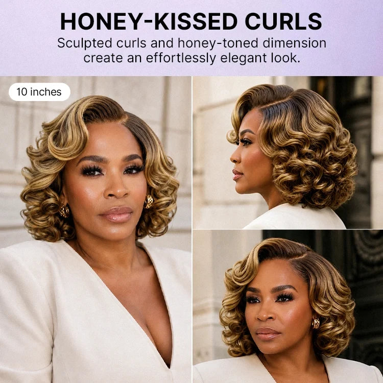 Classic Old Money Honey Blonde Highlight Wavy Glueless Minimalist HD Lace Wig Pre-cut Lace