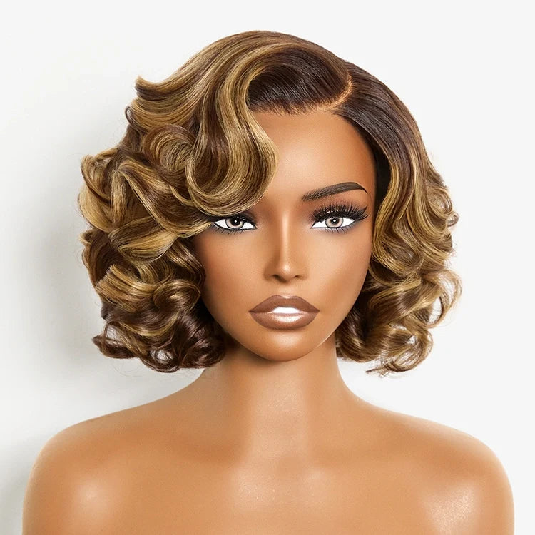 Classic Old Money Honey Blonde Highlight Wavy Glueless Minimalist HD Lace Wig Pre-cut Lace