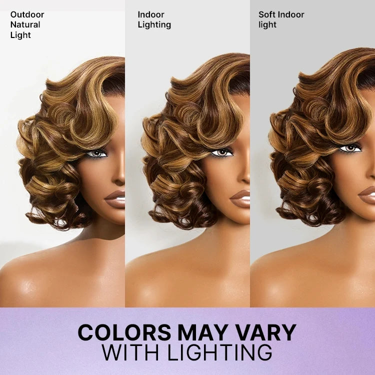 Classic Old Money Honey Blonde Highlight Wavy Glueless Minimalist HD Lace Wig Pre-cut Lace