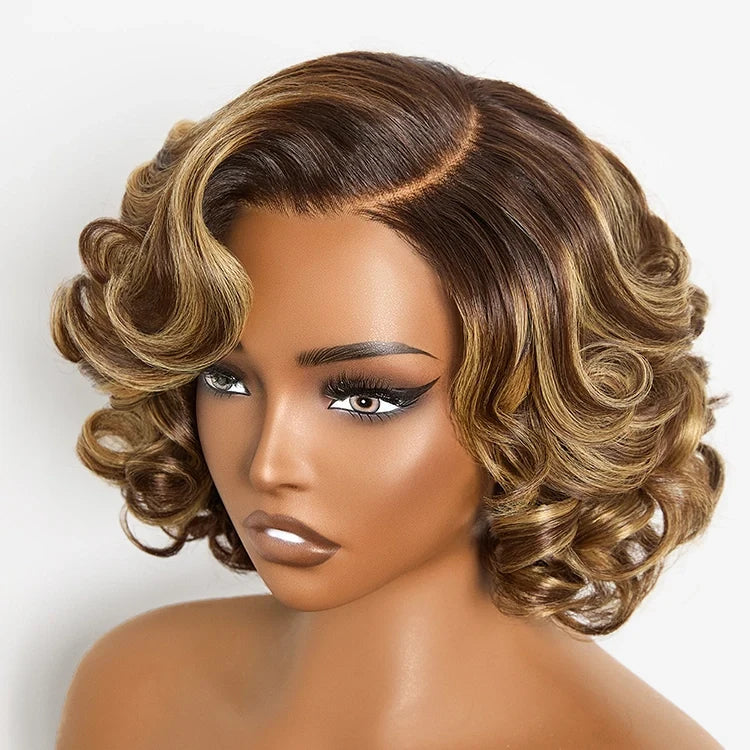 Classic Old Money Honey Blonde Highlight Wavy Glueless Minimalist HD Lace Wig Pre-cut Lace