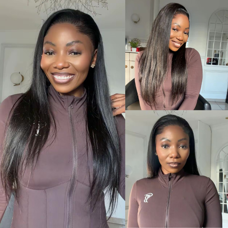 [boitumelo_katali]'s Special Link Pre-do Lagos Hairline Flexi Fit Invisi Drawstring Cap Natural Black & Copper Ombre Highlights Silky Straight Glueless 13x4 Frontal HD Lace Wig Pre-Cut Lace