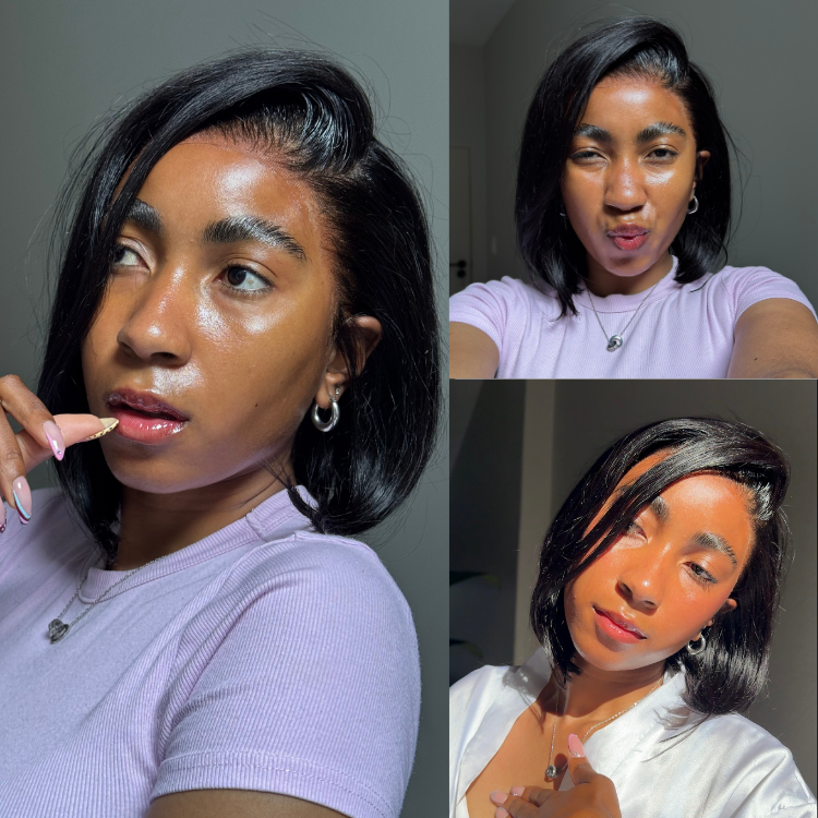 [s.ineva]'s Special Link NatureMAX™ Silky Blunt Cut Bob Glueless Ear-to-ear 13x4 HD Lace Front Wig Pre-Cut Lace Flexi-Fit Drawstring Cap