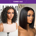 2 For 1 | Boho Braids Deep Curly 5x5 Closure Curly Wig+ ReadytoGo 4x4 Lace Blunt Cut Bob Wig Bone Straight
