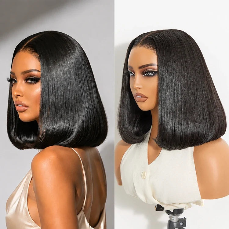 Vietnamese Hair Super Double Drawn Silky Straight Bob Wig Flexi-Fit Drawstring Cap 5x5 Closure Lace