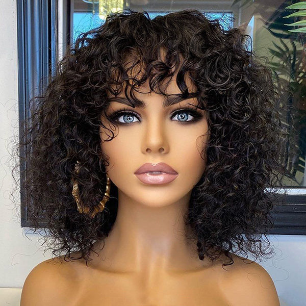 Worth | Natural Color Water Wave Minimalist Lace Glueless Curly Wig