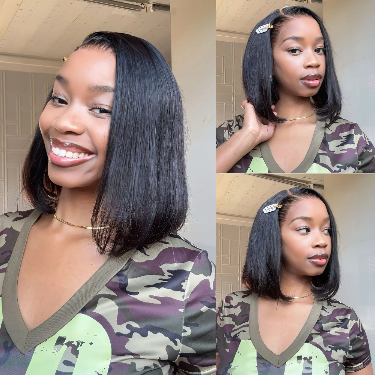 [mbalenhledlamini__]'s Special Link NatureMAX™ Silky Blunt Cut Bob Glueless Ear-to-ear 13x4 HD Lace Front Wig Pre-Cut Lace Flexi-Fit Drawstring Cap