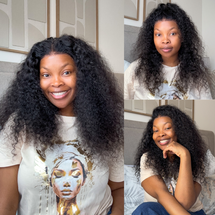 [mrs.minnie_m]'s Special Link VolumeMAX™ 180% / 220% Density Water Wave Glueless Flexi-Fit Drawstring 13x4 Frontal Lace Fluffy Curly Wig Pre-Cut Lace