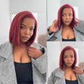 [hermosa.mp3]'s Special Link PreMax Wigs - Ready to Go 180% Density Burgundy Glueless Minimalist HD Lace Short Bob Wig Pre-Cut Lace