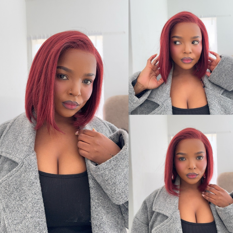[hermosa.mp3]'s Special Link PreMax Wigs - Ready to Go 180% Density Burgundy Glueless Minimalist HD Lace Short Bob Wig Pre-Cut Lace