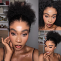 [the_zyzy]'s Special Link Pre-do Lagos Hairline Flexi Fit Invisi Drawstring Cap 250% Density Natural Black Jerry Curl Glueless 13x4 Frontal HD Lace 14 inches Wig Pre-Cut Lace