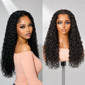 Pre-do Lagos Hairline Flexi Fit Invisi Drawstring Cap 200% Density New Fummi Curly Glueless 13x4 Frontal Lace Wig Pre-Cut Lace