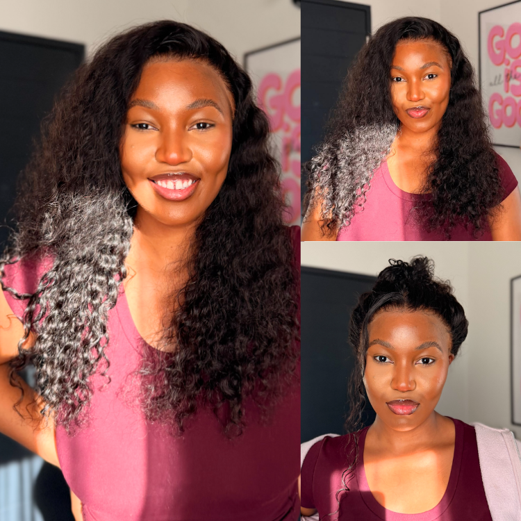 [dee_dali]'s Special Link PreMax Wigs | Flexi-Fit Invisi Drawstring Cap 360 Lace HD Lace Natural Black & Brown Highlights Water Wave Wig Pre-Cut Lace