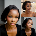 [bobbipeaches]'s Special Link Pre-do Lagos Hairline Flexi Fit Invisi Drawstring Cap 180% Density Natural Black Pixie Cut Bob Glueless 13x4 Frontal HD Lace Wig 08 Inches