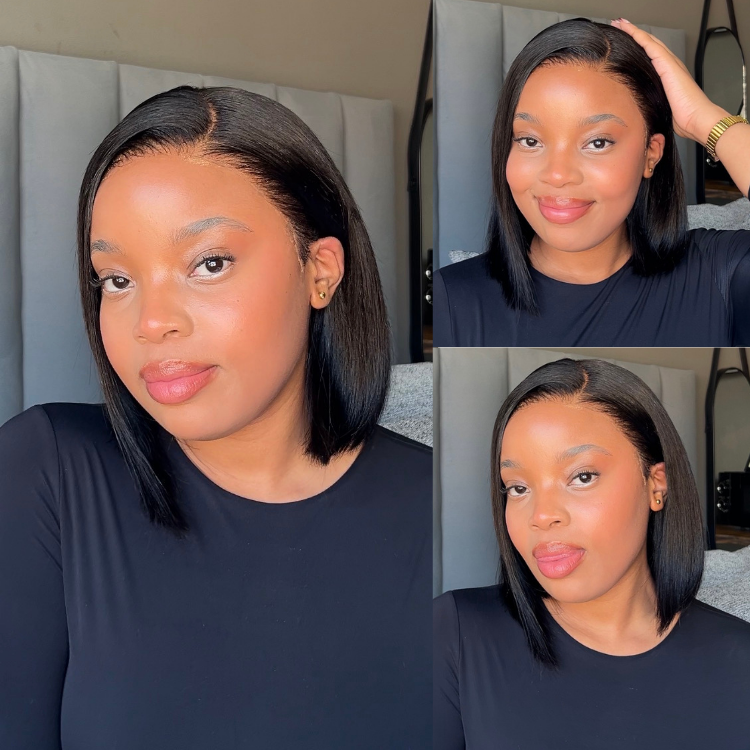 [smatsatsaa]'s Special Link NatureMAX™ Silky Blunt Cut Bob Glueless Ear-to-ear 13x4 HD Lace Front Wig Pre-Cut Lace Flexi-Fit Drawstring Cap