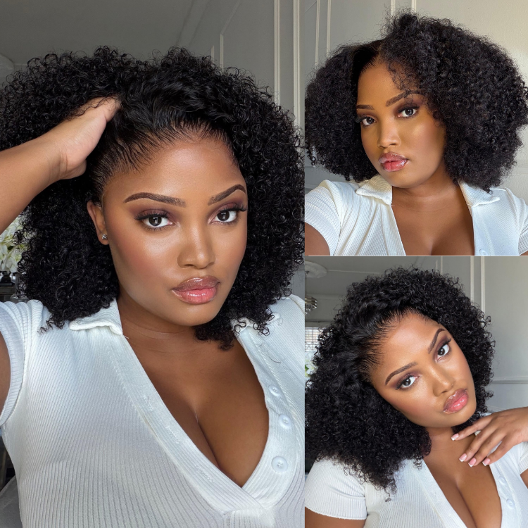[akhona_gayiya]'s Special Link Pre-do Lagos Hairline Flexi Fit Invisi Drawstring Cap 250% Density Natural Black Jerry Curl Glueless 13x4 Frontal HD Lace 14 inches Wig Pre-Cut Lace