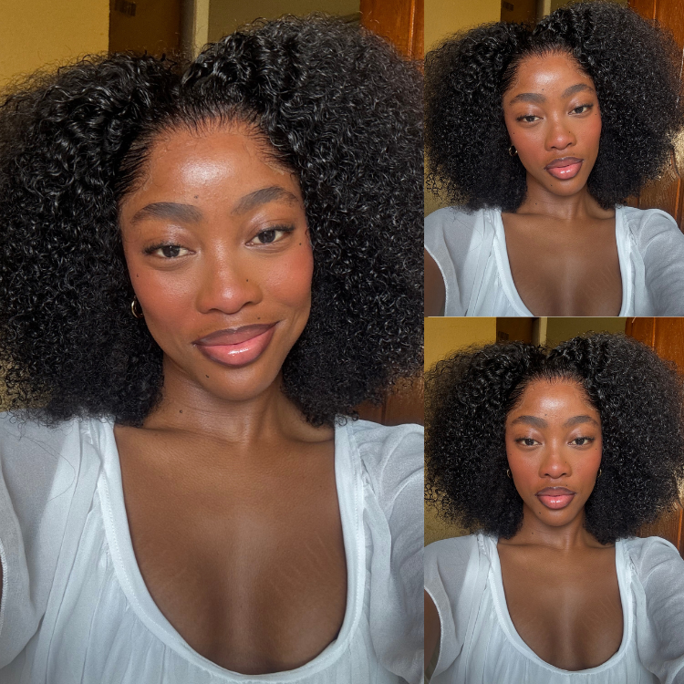[lathithaaa.nduvane]'s Special Link Pre-do Lagos Hairline Flexi Fit Invisi Drawstring Cap 250% Density Natural Black Jerry Curl Glueless 13x4 Frontal HD Lace 14 inches Wig Pre-Cut Lace