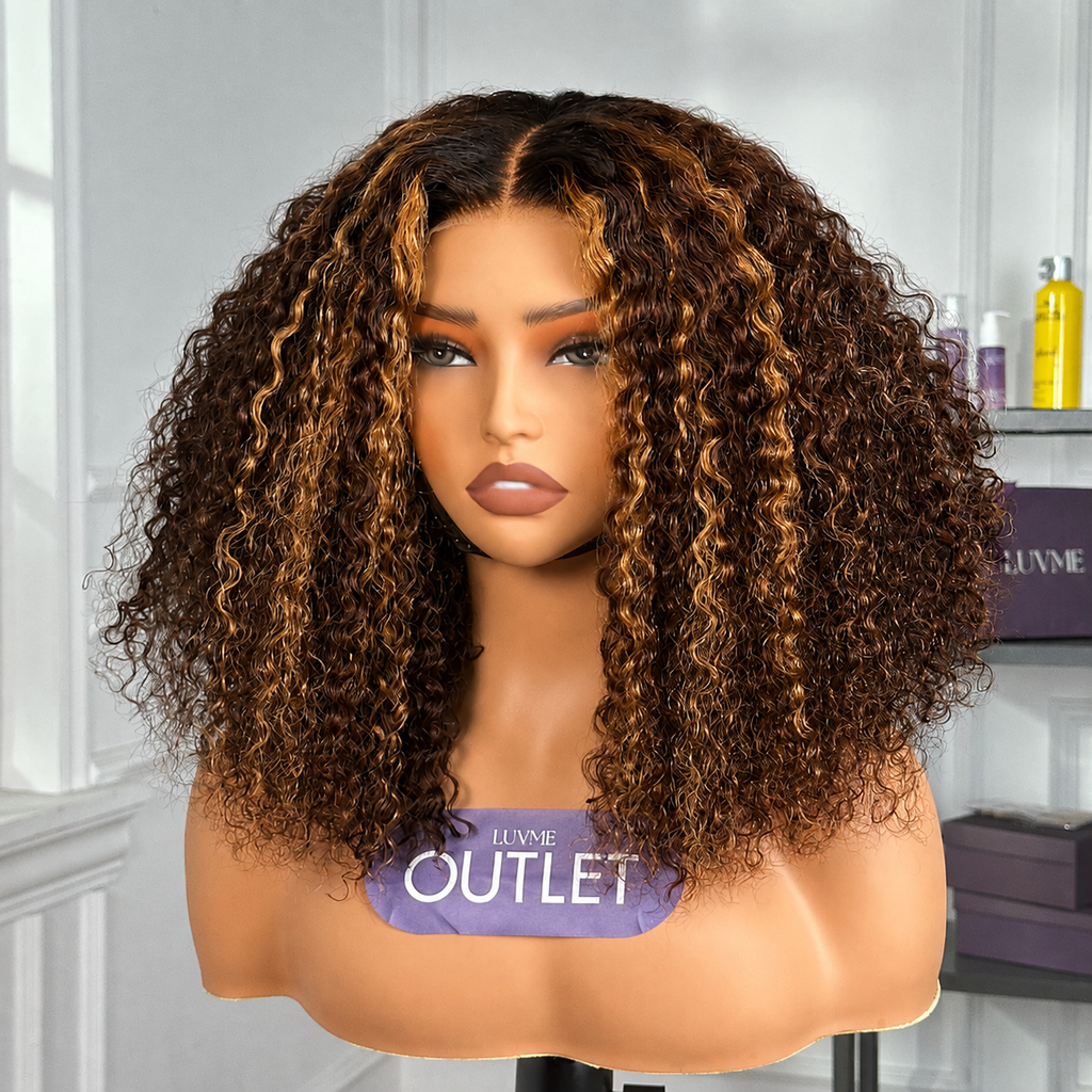 Outlet | Highlight Glueless 5x5 Closure Lace Short Curly Wig Pre-Cut Lace