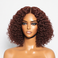 Reddish Brown Water Wave Glueless 5x5 Closure Lace Short Wig