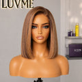 Worth | Elegant Brown Ombre Trendy BOB Glueless Minimalist Lace Wig 100% Human Hair