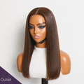 Outlet | Ombre Highlight Silky Glueless 4x4 Closure Straight Wig