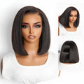 NatureMAX™ 150% / 200% Density Silky Blunt Cut Bob Glueless Ear-to-ear 13x4 HD Lace Front Wig Pre-Cut Lace Flexi-Fit Drawstring Cap
