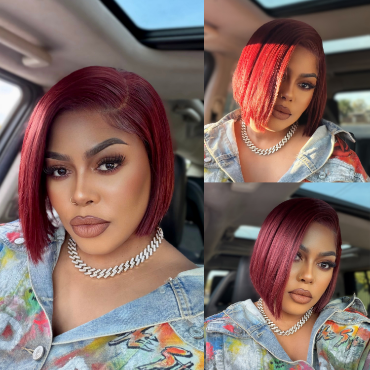 [zezethu_mniki]'s Special Link PreMax Wigs - Ready to Go 180% Density Burgundy Glueless Minimalist HD Lace Short Bob Wig Pre-Cut Lace