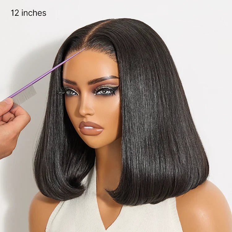 Vietnamese Hair Super Double Drawn Silky Straight Bob Wig Flexi-Fit Drawstring Cap 5x5 Closure Lace