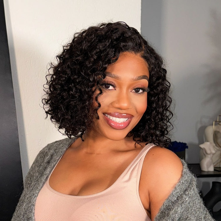 Worth | Natural Black Deep Wave Minimalist Lace 12 inches Wigs