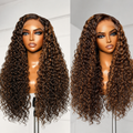 OUTLET | Brown Highlights Funmi Curly Glueless 5x5 Closure Lace Wig Beginner Friendly