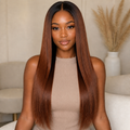 Worth | Bronze Brown Color Silky Straight Lace Glueless  Wig