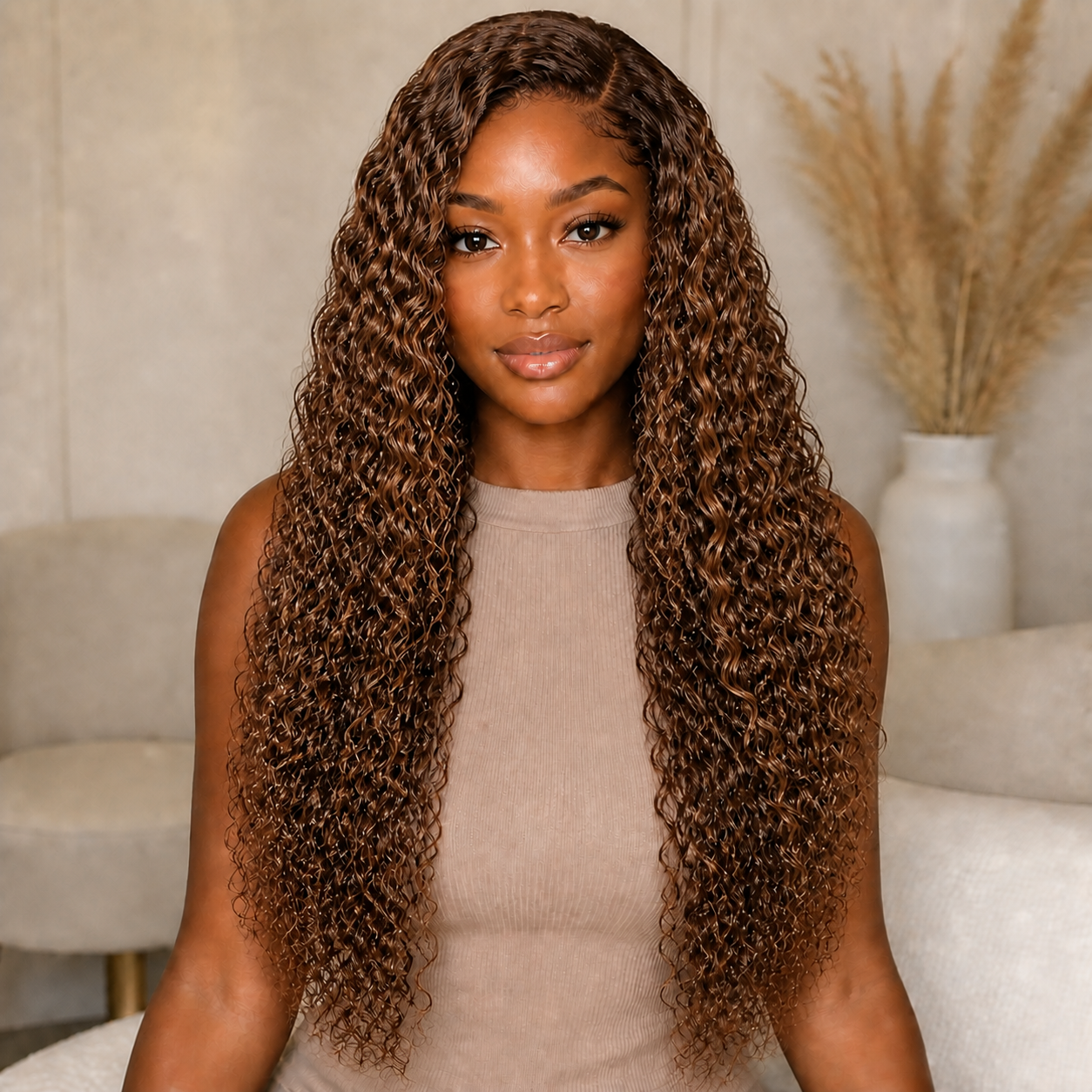 Worth | Bronze Brown Water Wave Glueless  Wig