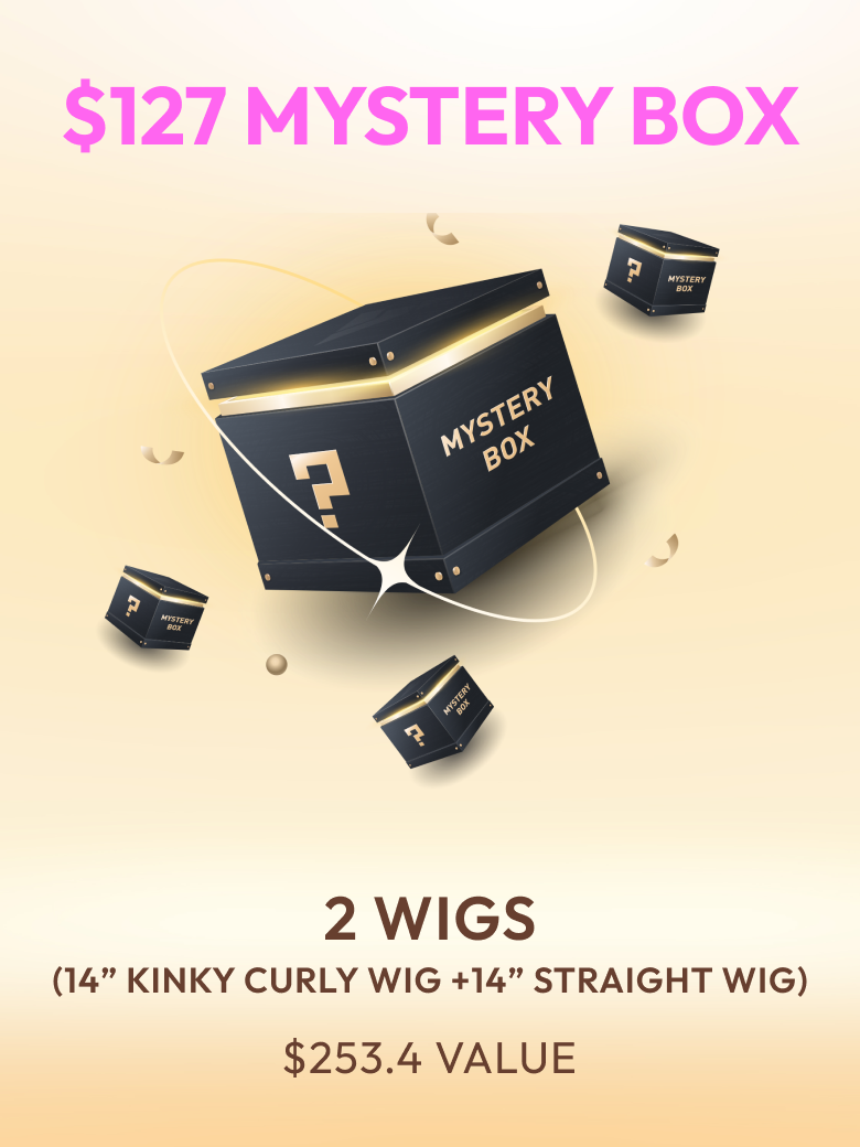 The UNICE $127 Lucky Black Box - Value $253.4 image highlights S127MYSTERYBOX, MYSTERY, BOX, 2WIGS and mystery mystery mystery mystery mystery mystery mystery mystery.