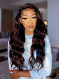 A model displays the UNice Hair Dark Brown Color Human Hair 1 Bundle #2 Color Body Wave Straight, showing a model with long brown hair and a blue sweater and body wave.
