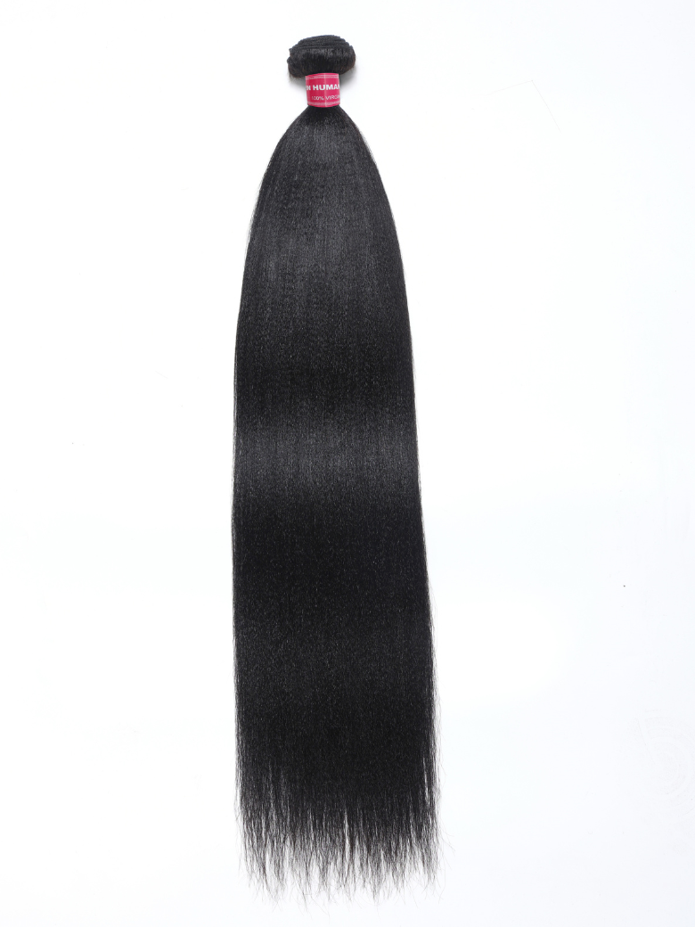 The UNice Hair Bundles 3 Pcs/pack Hair Natural Yaki Texture Virgin Human Hair image highlights HUMA, virgin hair straight straight straight straight straight straight.