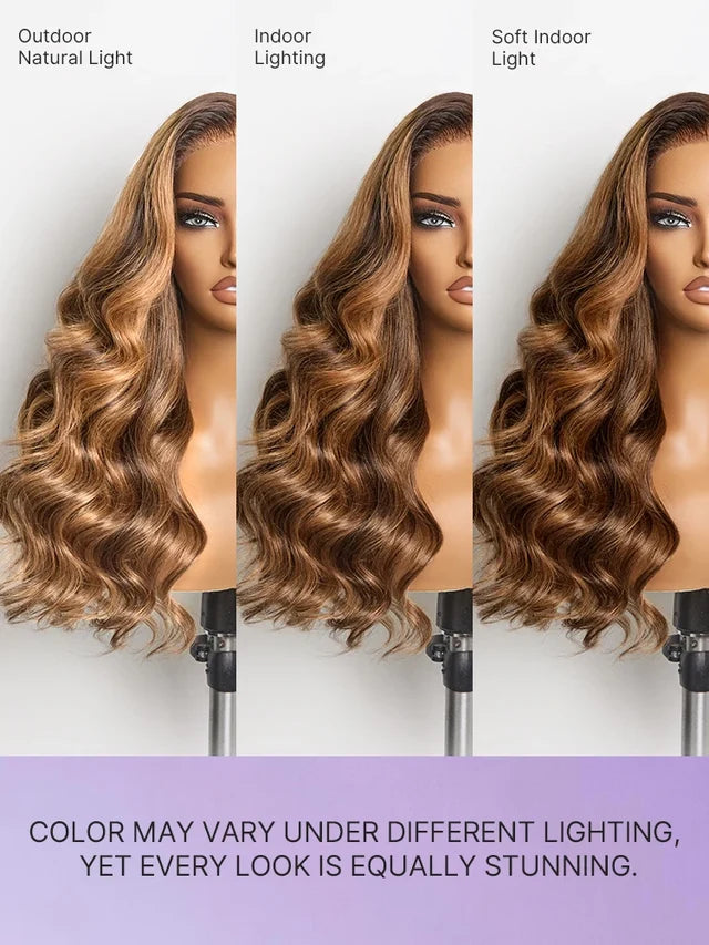 Highlight Body Wave Wigs For Beginner 13x4 Lace Frontal Human Hair Pre Everything Wigs