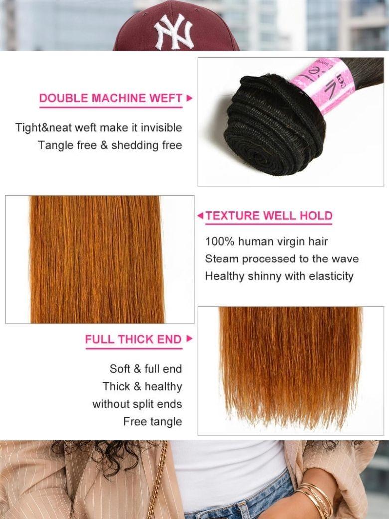 The UNice Soft #TB30 Body Wave & Straight Human Hair Weaves Human Hair 1 Bundle Ombre Color visual image position 6 shows a diagram showing the different types of hair |.