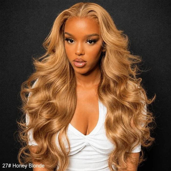 Honey Blonde Body Wave Wig 13x6 HD Lace Frontal Wig 180% Density