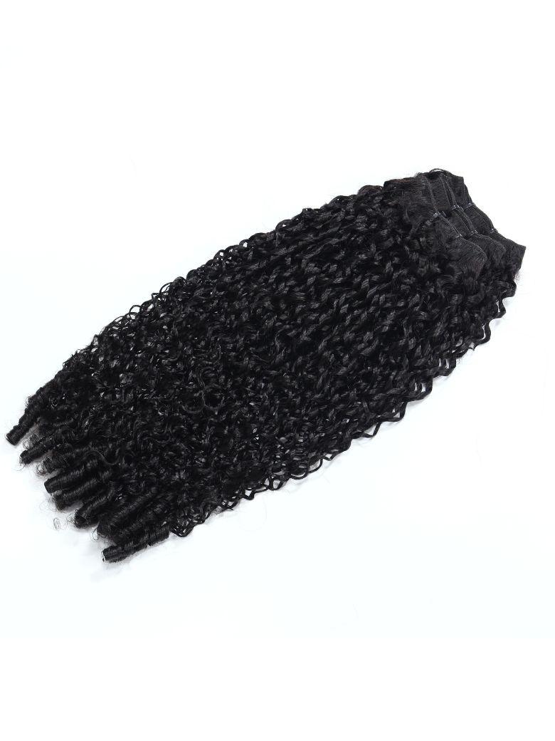 The UNice 3 Pcs/pack Burmese Curly Human Hair 3 Bundles With Twist Out Ends product image shows brazilian curly hair bundles and Burmese curly texture, curly texture.