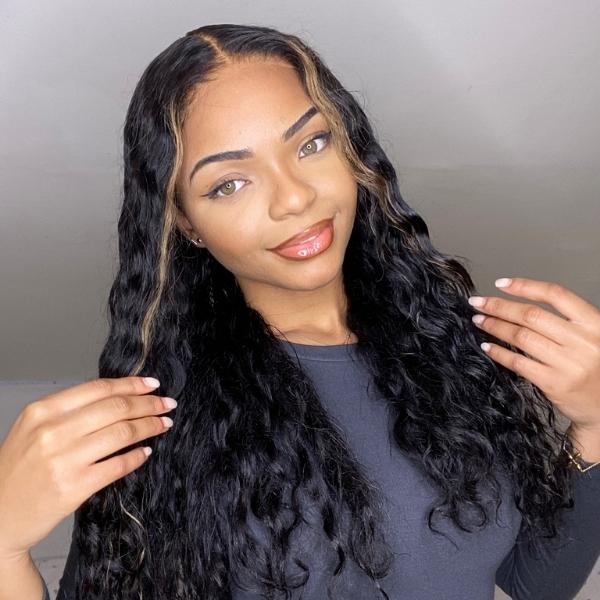 Special Sale | Graceful Blonde Highlights Water Wave 360 Lace Wigs