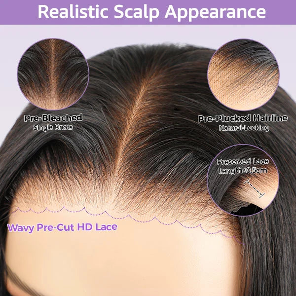 Double Drawn 4x4 Lace Full Frontal Wig Human Hair Brown Color Glueless Wig 180% Density