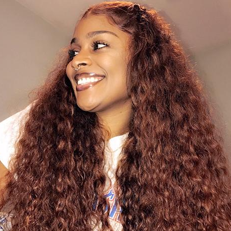 OUTLET I Cinnamon Brown Color Deep Wave Lace Wig