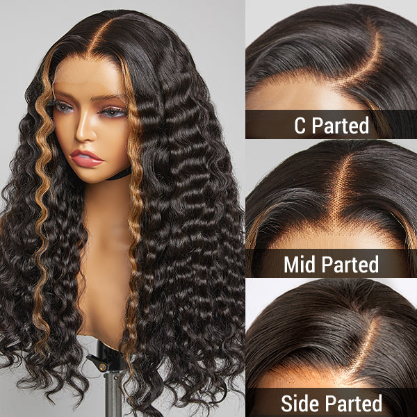 Special Sale | Graceful Blonde Highlights Water Wave 360 Lace Wigs