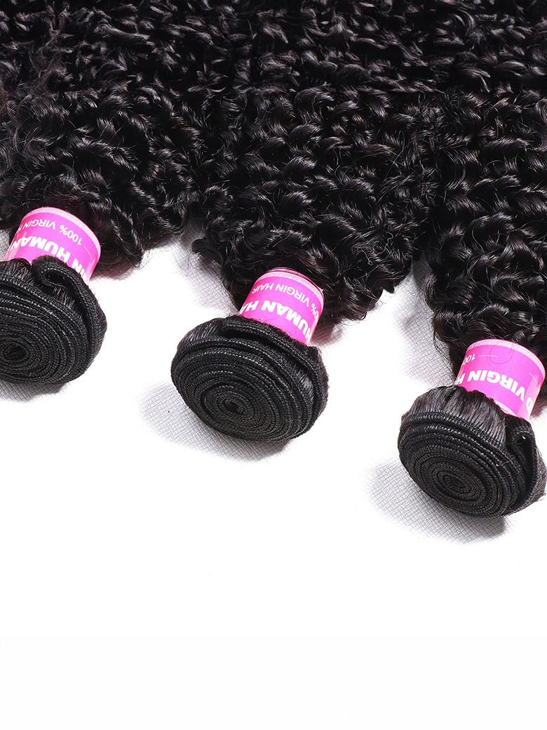 The UNice Hair Virgin Human Hair Kinky Curly Hair 3 Bundles image highlights HUMAN, VIRGIN, virgin curly hair bundles and kinky curly texture, curly texture.