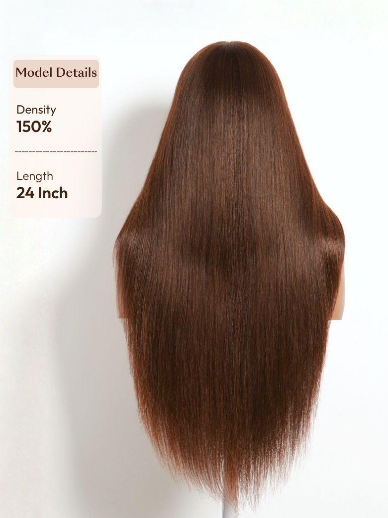 UNice Auburn/Red Brown Layered Straight Wig Bye-Bye Slip™ 13×4 Lace Frontal Glueless Glam-Ready Luxe Layers Head-Turning Color