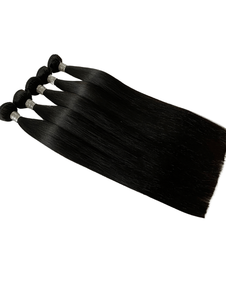 The UNice Premium Raw Virgin Hair Straight Bundles product image shows brazilian virgin hair extensions and straight texture, bundle fullness, virgin human hair quality.