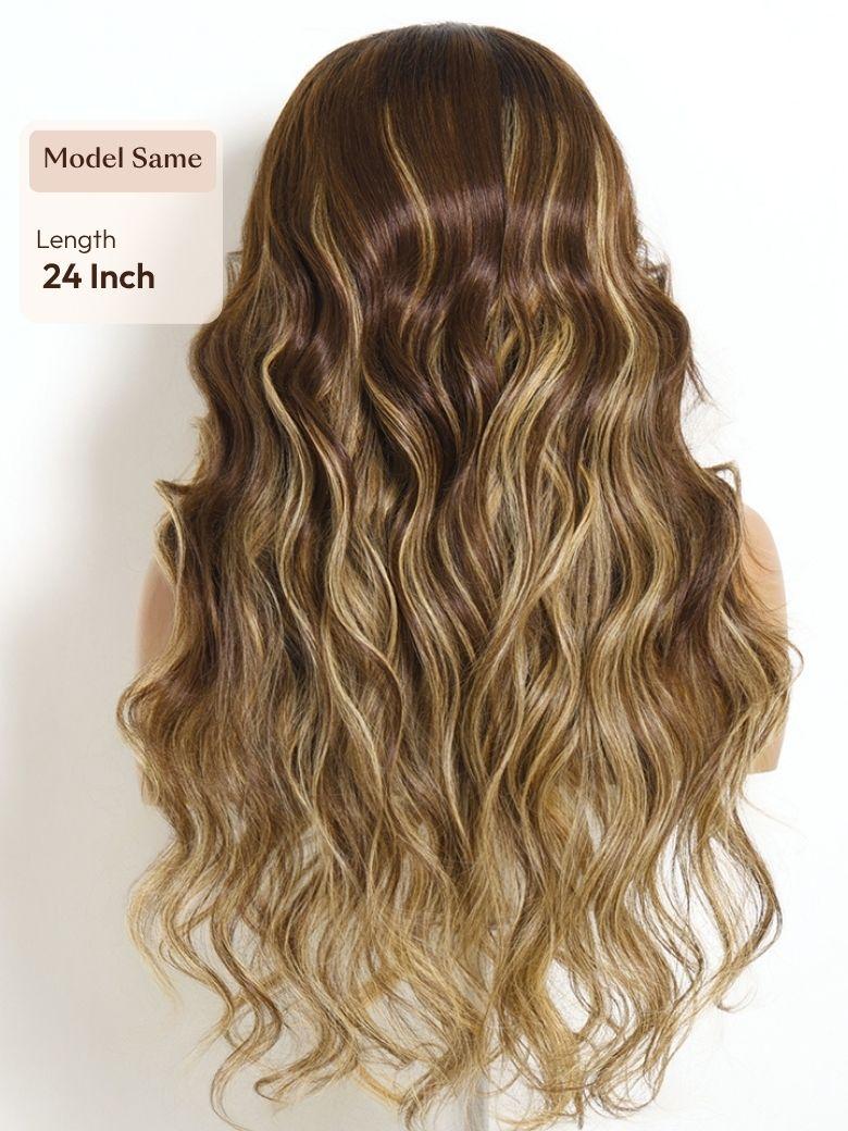 UNice Honey Blonde Highlights Loose Wave with Face-Framing Layers Bye-Bye Slip™ 7x5 Lace Closure Glueless Ready-to-Go Wig for Beginners
