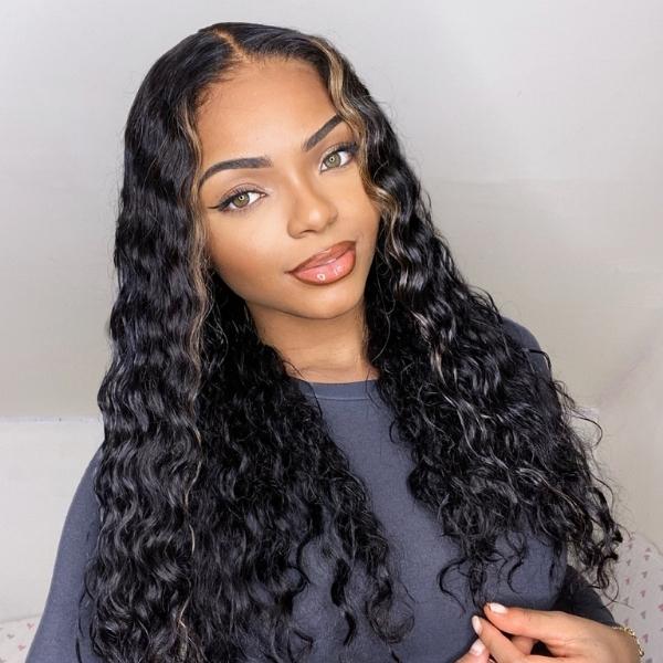 Special Sale | Graceful Blonde Highlights Water Wave 360 Lace Wigs